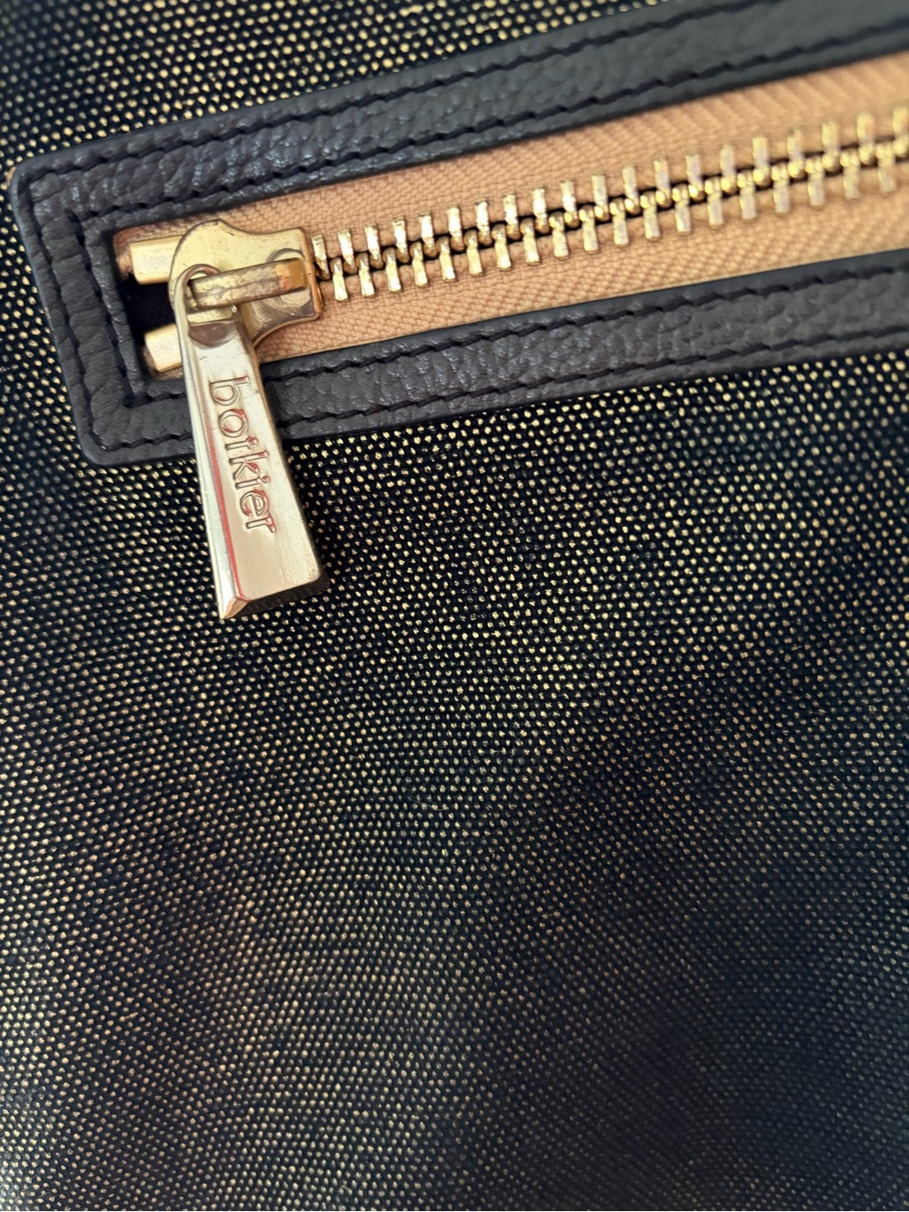 Botkier leather canvas two tone black brown tan handles pristine condition - Picture 5 of 11